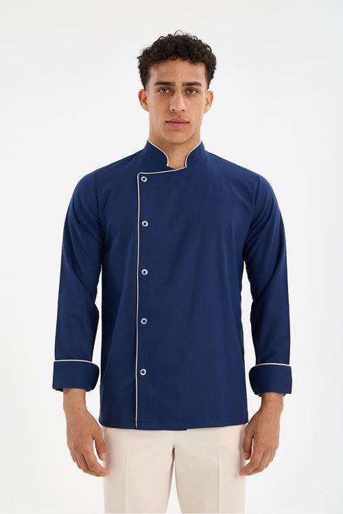 Erkek Chef Üniforma Tek Üst İndigo