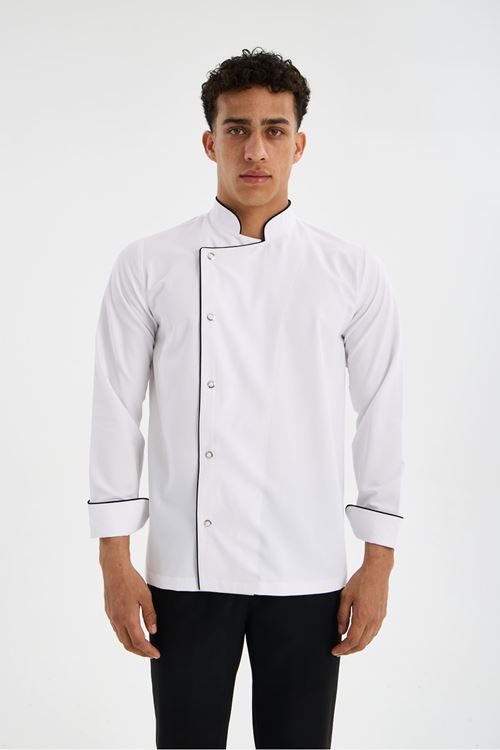 Erkek Chef Üniforma Tek Üst Beyaz
