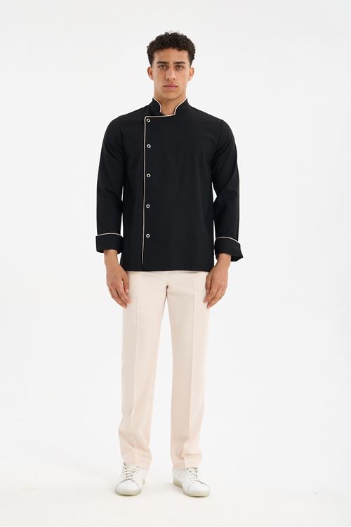 Chef Üniforma Takım Siyah-Krem