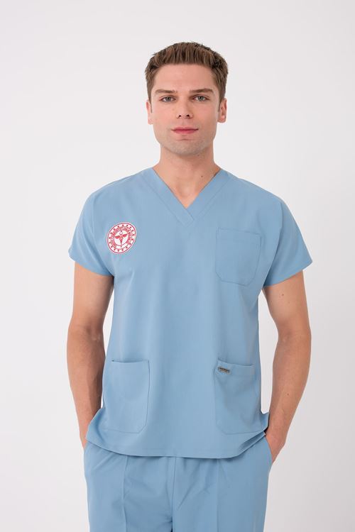 Erkek Tek Üst Hekim/Doktor Forması  Alaskan Blue