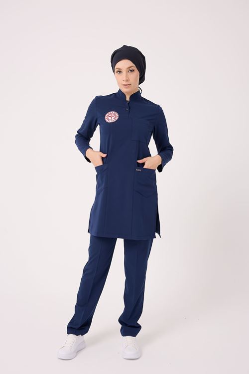 Hemşire Forması Tesettür Takım Patriot Blue