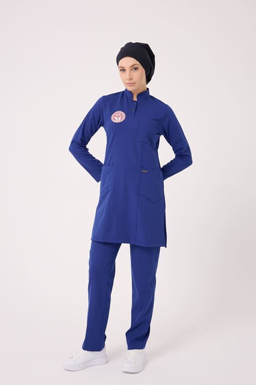 Tesettür Takım Temizlik Personeli Forması Dazzing Blue