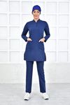 Yarım Hakim Yaka Kadın Tesettür Takım - İndigo/Patriot Blue 