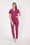 Square Collor Style Kadın Takım - Koyu Fuşya