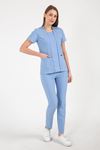 Square Collor Style Kadın Takım - Bebe Mavi