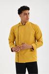 Erkek Chef Üniforma Tek Üst Hardal Sarı